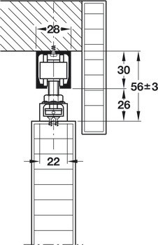 Kování pro posuvné dveře, Hawa Junior 40 Z, sada