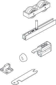 Kování pro posuvné dveře, Hawa Junior 80/B-Pocket, sada