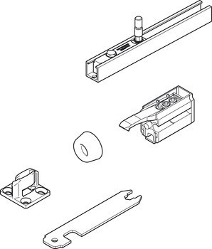 Kování pro posuvné dveře, Hawa Junior 80/B-Pocket, sada
