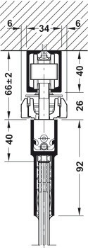 Kování pro posuvné dveře, Hawa Junior 80 G Symmetric, sada