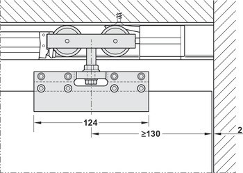 Kování pro posuvné dveře, Hawa Junior 80 GS, sada