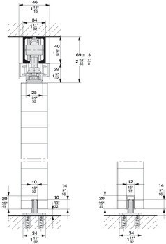 Kování pro posuvné dveře, Hawa Junior 80 Z Symmetric, sada