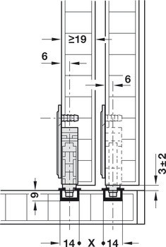 Kování pro posuvné dveře, Hawa Miniroll 15, sada