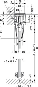 Kování pro posuvné dveře, Hawa Porta 100 G/GU/GM/GF/GFO, sada