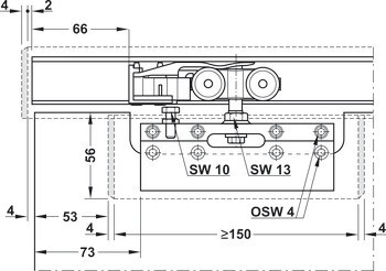 Kování pro posuvné dveře, Hawa Porta 100 G/GU/GM/GF/GFO, sada