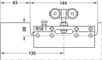 Kování pro posuvné dveře, Hawa Porta 100 G/GU/GM/GF/GFO, sada