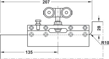 Kování pro posuvné dveře, Hawa Porta 100 G/GU/GM/GF/GFO, sada