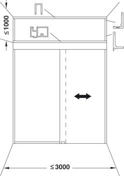 Kování pro posuvné dveře, Hawa Porta 100 G/GU/GM/GF/GFO, sada