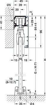 Kování pro posuvné dveře, Hawa Porta 100 G/GU/GM/GF/GFO, sada