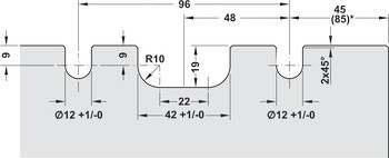 Kování pro posuvné dveře, Hawa Porta 100 GMD, sada bez pojezdové kolejnice