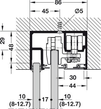 Kování pro posuvné dveře, Hawa Porta 100 GW/GWF, sada