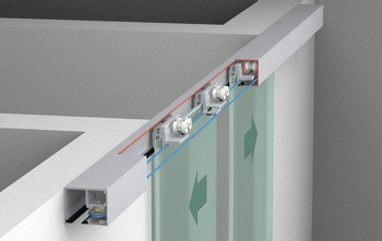 Kování pro posuvné dveře, Hawa Porta 100 GW/GWF Synchro, sada