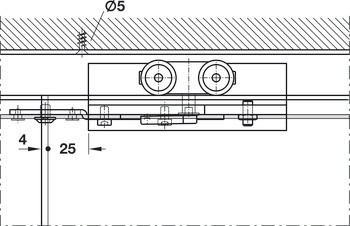 Kování pro posuvné dveře, Hawa Porta 100 GW/GWF Synchro, sada