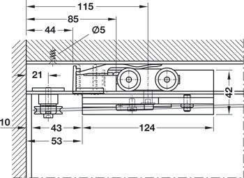 Kování pro posuvné dveře, Hawa Porta 100 GW/GWF Synchro, sada