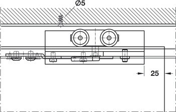 Kování pro posuvné dveře, Hawa Porta 100 GW/GWF Synchro, sada