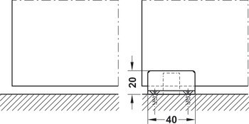 Kování pro posuvné dveře, Hawa Porta 40 GE, sada bez pojezdové kolejnice