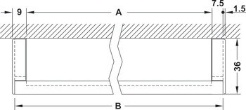 Kování pro posuvné dveře, Hawa Porta 40 GE, sada s pojezdovou kolejnicí