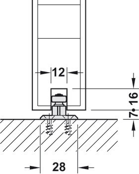 Kování pro posuvné dveře, Hawa Porta 60/100 HM, sada s pojezdovou kolejnicí