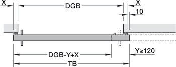 Kování pro posuvné dveře, Hawa Porta 60/100 HMD, sada s pojezdovou kolejnicí