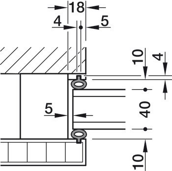 Kování pro posuvné dveře, Hawa Porta 60/100 HMD, sada s pojezdovou kolejnicí