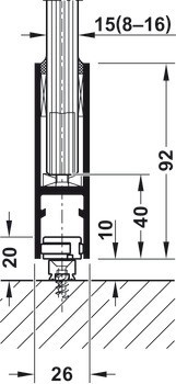 Kování pro posuvné dveře, Hawa Junior 80 G Symmetric, sada