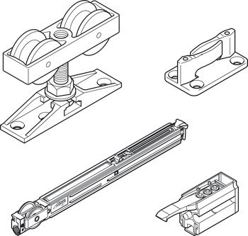 Kování pro posuvné dveře, Hawa Junior 80 Z /80 Z Pocket, sada