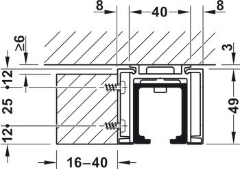 Kování pro posuvné dveře, Hawa Junior 80/B-Pocket, sada