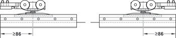 Kování pro posuvné dveře, Häfele Slido D-Line11 50L / 80L / 120L, sada bez pojezdové kolejnice