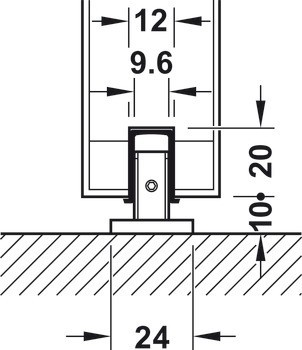 Kování pro posuvné dveře, Slido D-Line11 160P, sada