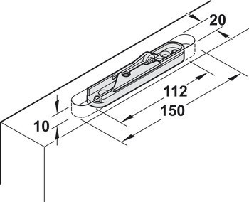 Kování pro posuvné dveře, Häfele Slido D-Line11 50C / 80C / 120C, sada bez pojezdové kolejnice