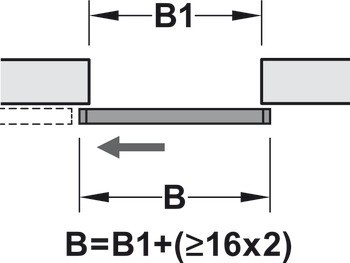 Kování pro posuvné dveře, Häfele Slido D-Line11 50C / 80C / 120C, sada bez pojezdové kolejnice