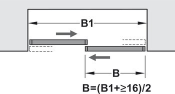 Kování pro posuvné dveře, Häfele Slido D-Line11 50C / 80C / 120C, sada bez pojezdové kolejnice