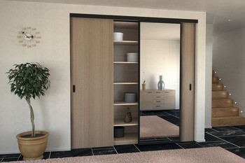 Kování pro posuvné dveře, Häfele Slido D-Line11 50C / 80C / 120C, sada bez pojezdové kolejnice