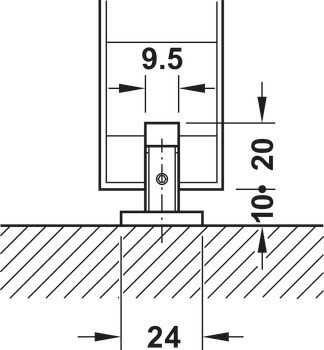 Kování pro posuvné dveře, Häfele Slido D-Line11 50I / 80I / 120I, sada bez pojezdové kolejnice
