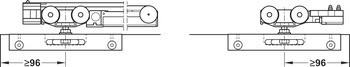 Kování pro posuvné dveře, Häfele Slido D-Line11 50J / 80J / 120J, sada bez pojezdové kolejnice