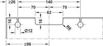 Kování pro posuvné dveře, Häfele Slido D-Line11 50J / 80J / 120J, sada bez pojezdové kolejnice