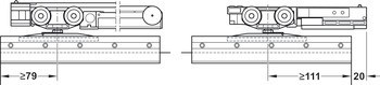 Kování pro posuvné dveře, Häfele Slido D-Line11 50L / 80L / 120L, sada bez pojezdové kolejnice