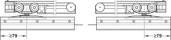 Kování pro posuvné dveře, Häfele Slido D-Line11 50L / 80L / 120L, sada bez pojezdové kolejnice