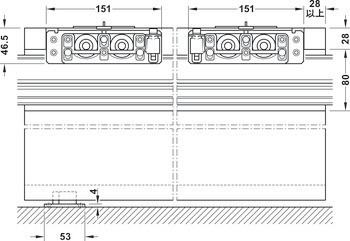 Kování pro posuvné dveře, Slido D-Line41 50X / 80X, sada