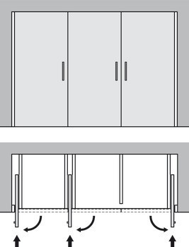 Kování pro posuvné dveře, Slido F-Park72 50A, Infront/Vorfront