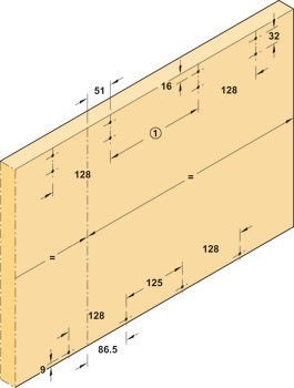 Kování pro posuvné dveře, Slido Flat 60 FB, v rovině, sada