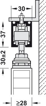 kování pro posuvné předokenní žaluzie, Hawa Frontslide 60 A, sada nízké pojezdové kolejnice