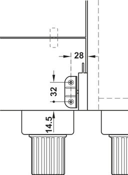 Kování pro sklopný panel, pro vestavné myčky