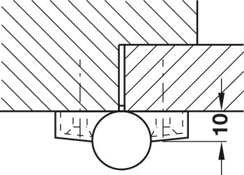Křídlový závěs, Hewi B 9505.50, pro bezfalcové vnitřní dveře do 40 kg