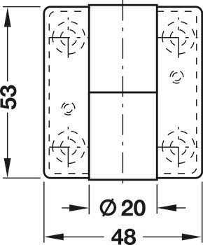 Křídlový závěs, Hewi B 9505.50, pro bezfalcové vnitřní dveře do 40 kg