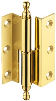 Křídlový závěs, mosaz, s dekorativní povrchovou úpravou, zalomení D, délka 7,5 mm