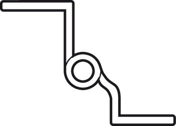 Křídlový závěs, mosaz, s dekorativní povrchovou úpravou, zalomení D, délka 7,5 mm