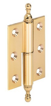 Křídlový závěs, mosaz, s dekorativním zakončením, zalomení A, přímý