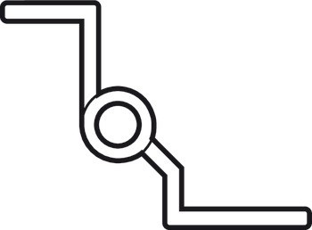 Křídlový závěs, ocel, zalomení D, 7,5 mm