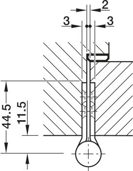 Křídlový závěs, pro bezfalcové vnitřní dveře do 100 kg, Startec
